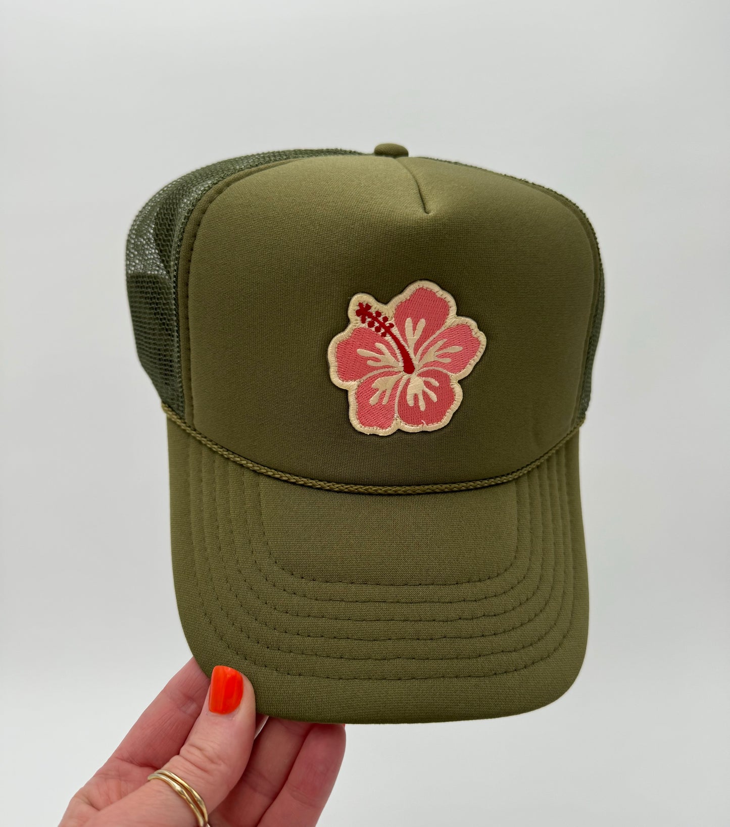 Pink Hibiscus Trucker Hat (Multiple Colors)