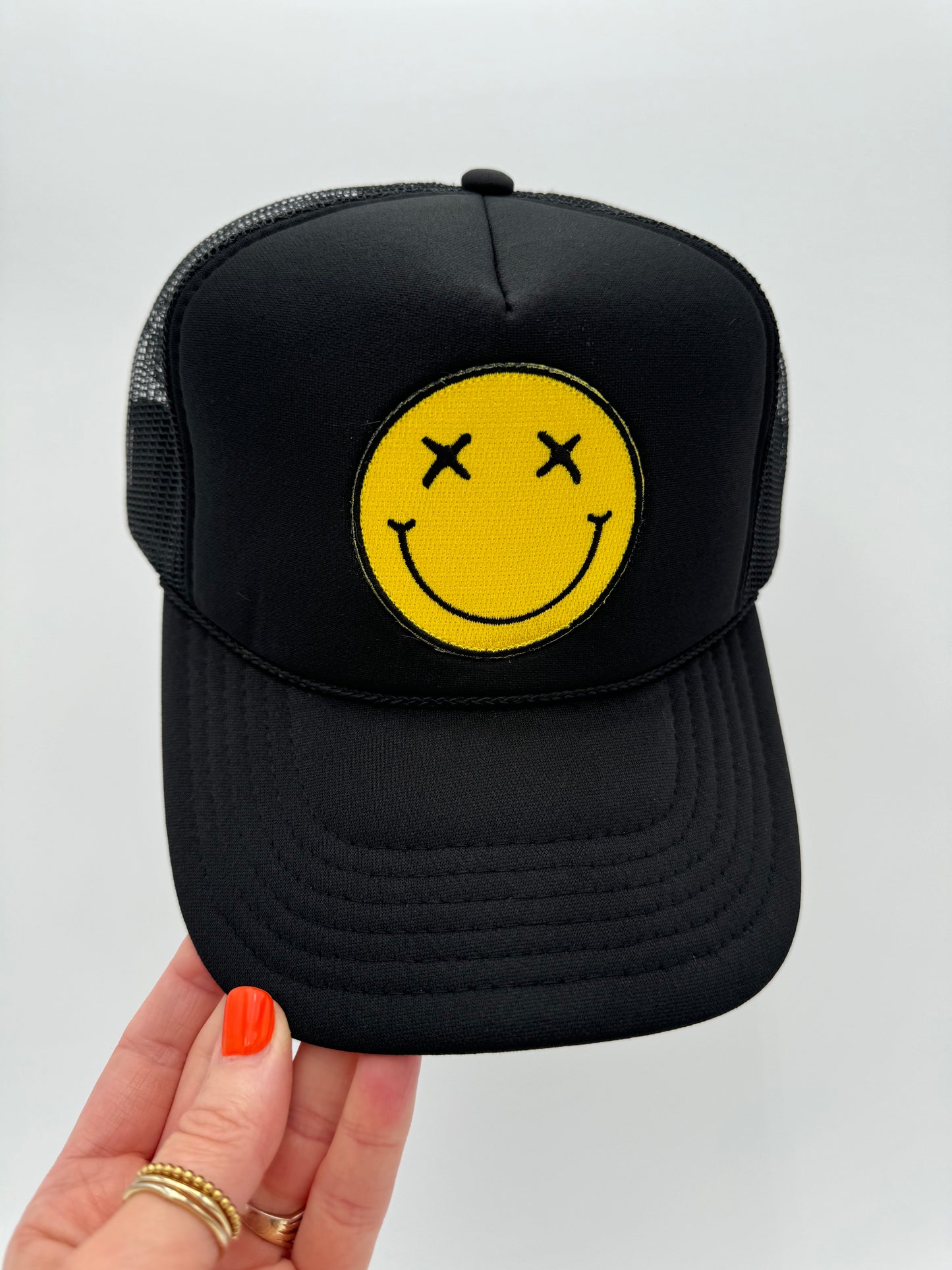 Smiley Trucker Hat (Multiple Colors)