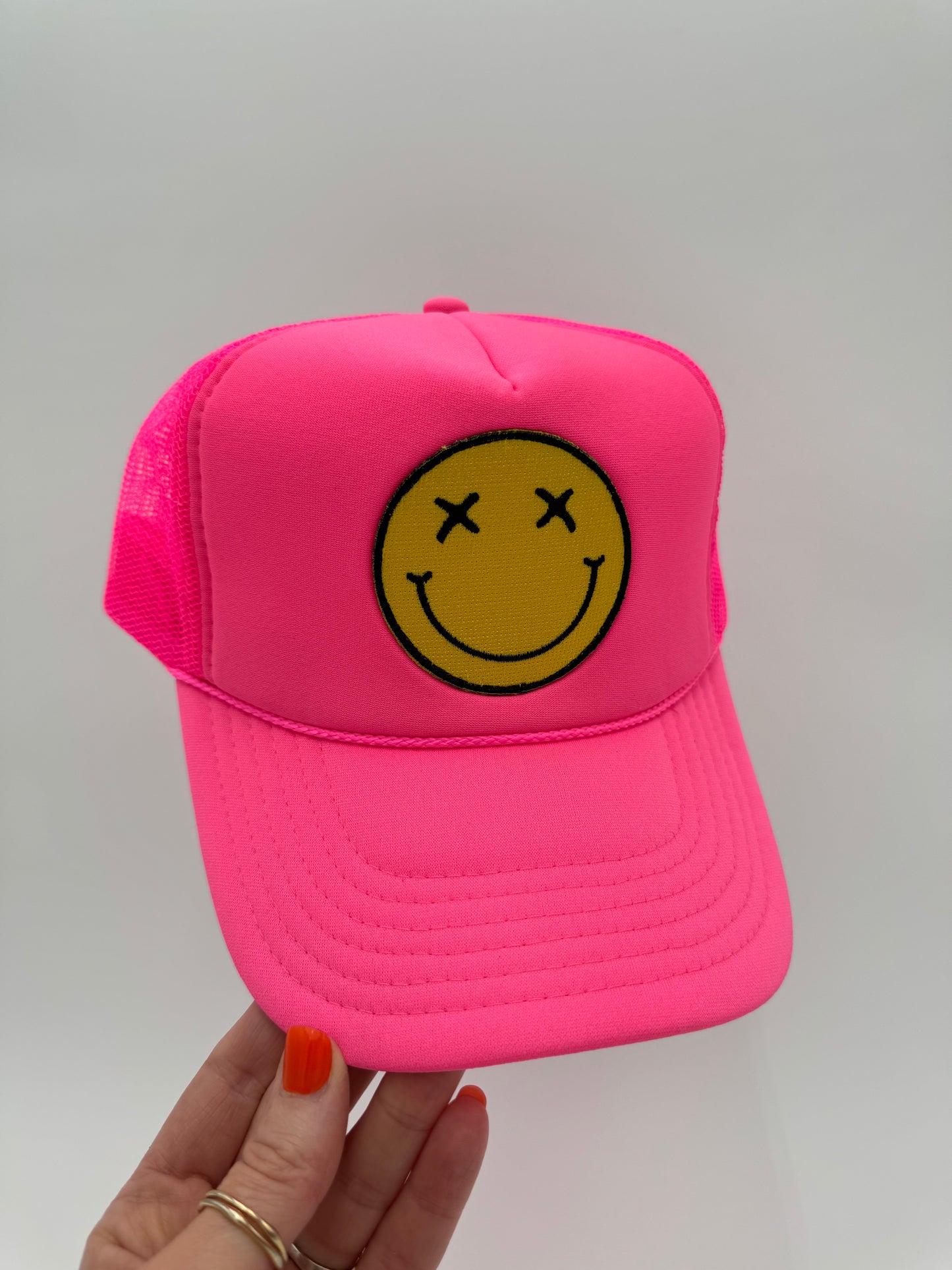 Smiley Trucker Hat (Multiple Colors)