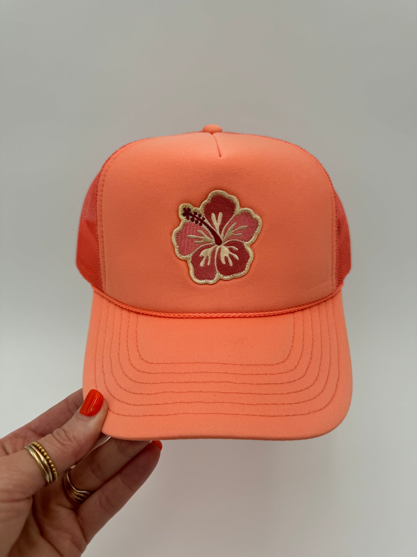 Pink Hibiscus Trucker Hat (Multiple Colors)