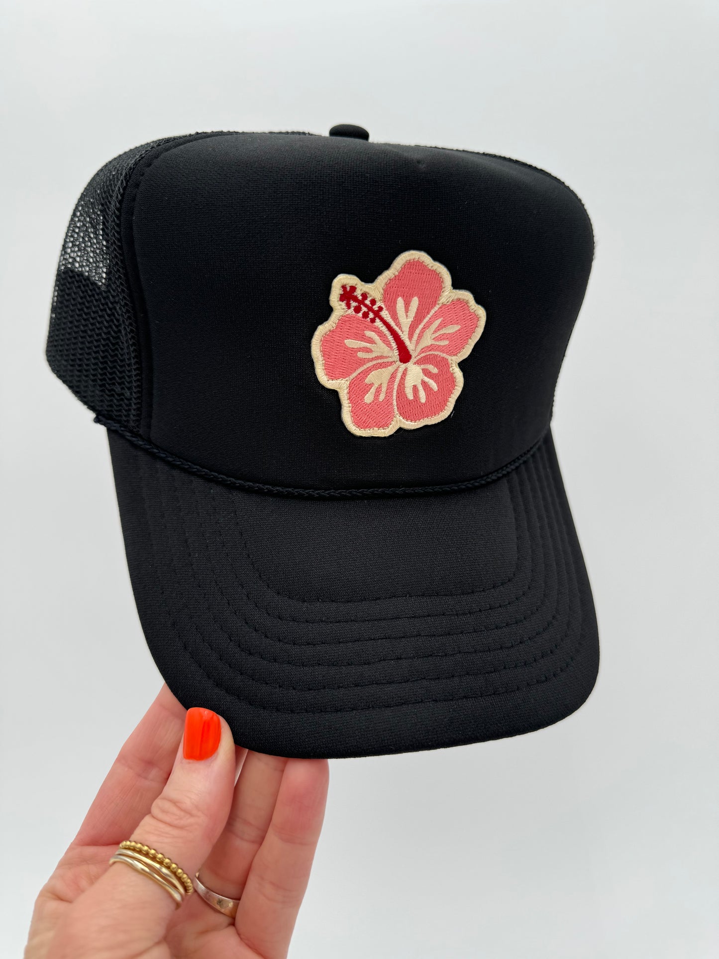 Pink Hibiscus Trucker Hat (Multiple Colors)