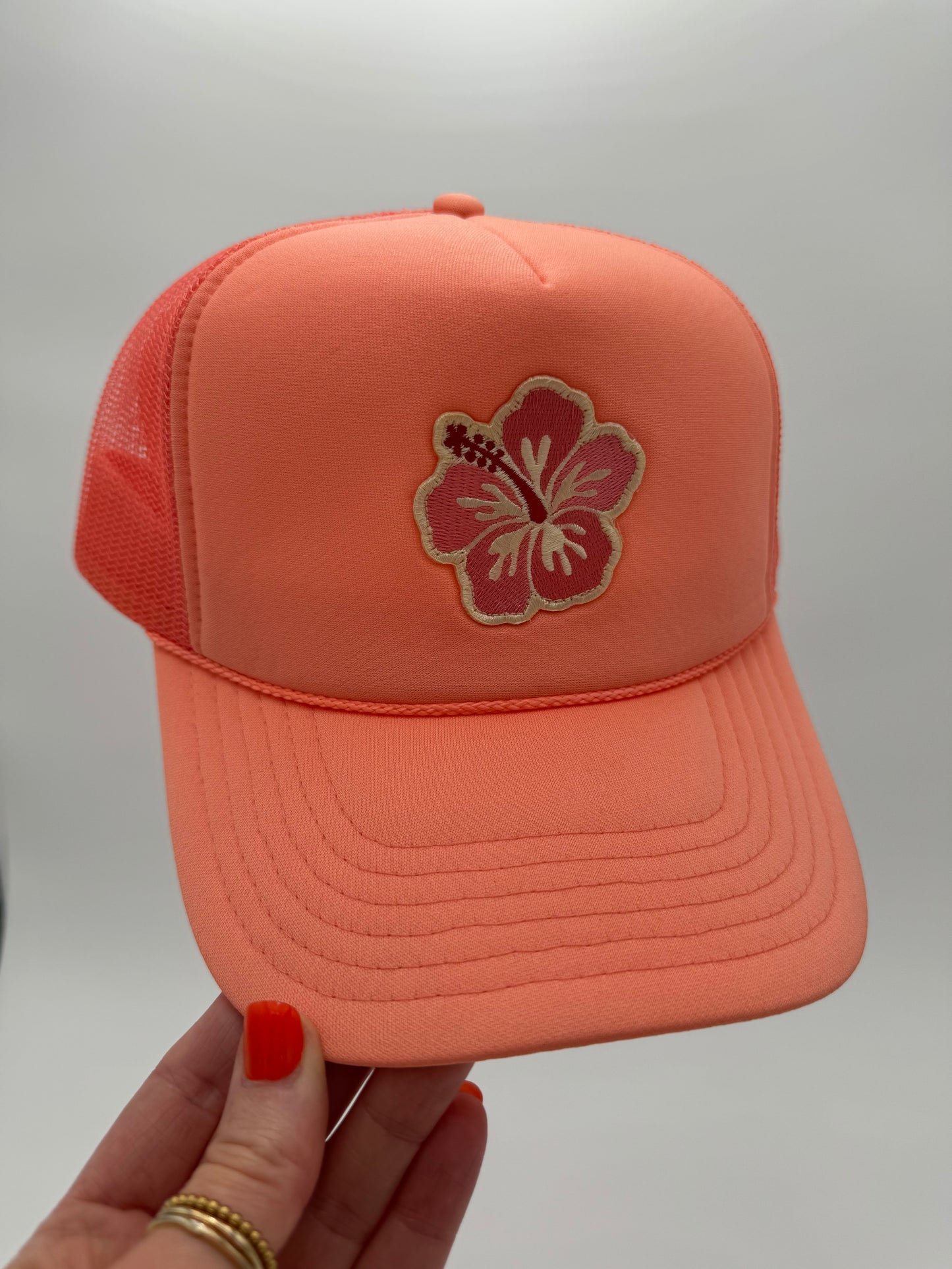 Pink Hibiscus Trucker Hat (Multiple Colors)