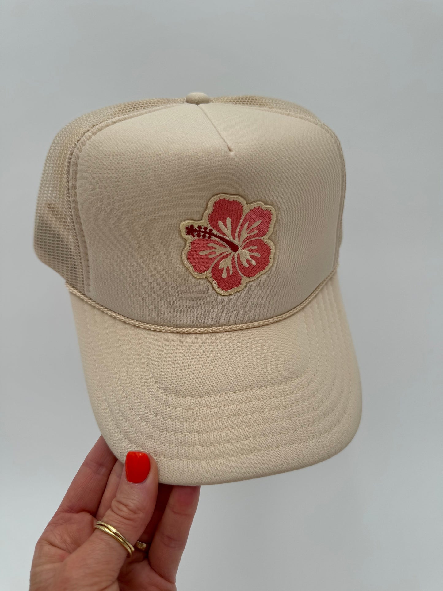 Pink Hibiscus Trucker Hat (Multiple Colors)